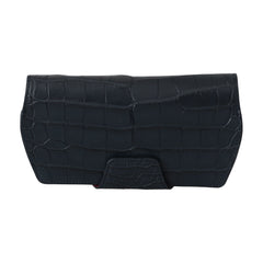 Luxour, Dolce & Gabbana Elegant Blue Crocodile Leather Eyewear Pouch, 