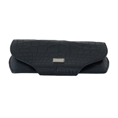 Luxour, Dolce & Gabbana Elegant Blue Crocodile Leather Eyewear Pouch, 