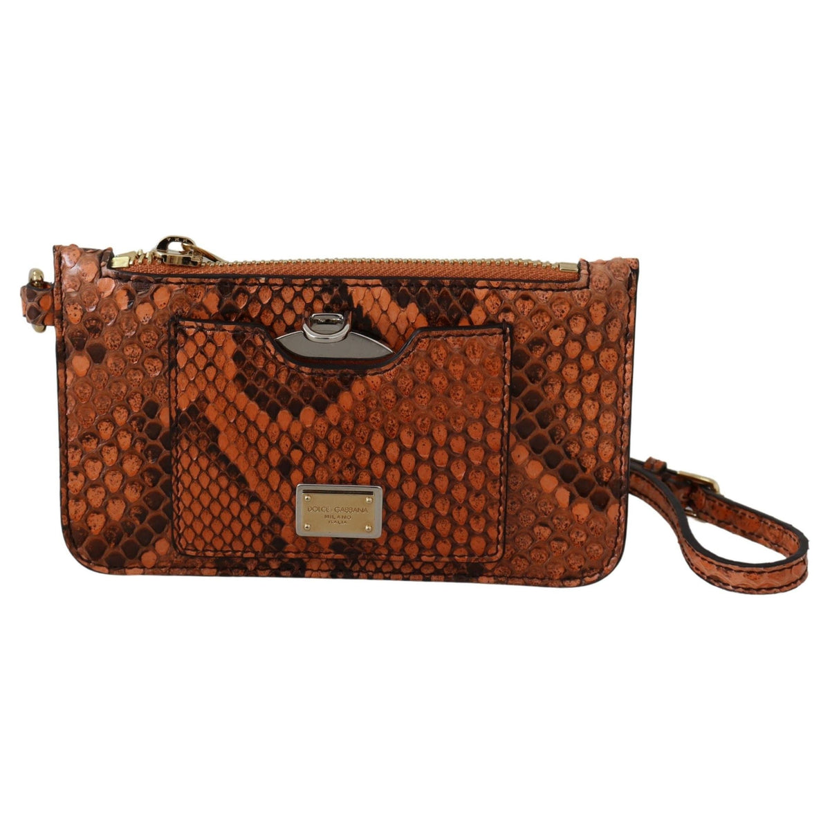 Luxour, Dolce & Gabbana Elegant Python Patterned Leather Wristlet, 