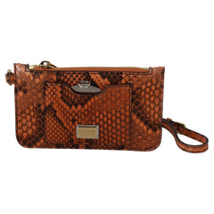 Luxour, Dolce & Gabbana Elegant Python Patterned Leather Wristlet, 