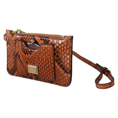 Luxour, Dolce & Gabbana Elegant Python Patterned Leather Wristlet, 