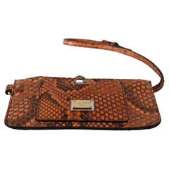 Luxour, Dolce & Gabbana Elegant Python Patterned Leather Wristlet, 