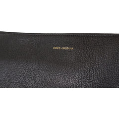Luxour, Dolce & Gabbana Elegant Black Leather Sling Shoulder Bag, 