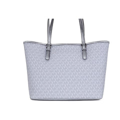 Luxour, Michael Kors Jet Set Girls Print Medium Signature PVC Carryall Shoulder Tote Handbag (Bright White Multi), 