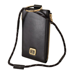 Luxour, Dolce & Gabbana Elegant Black Leather Strapped Wallet, 