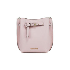 Luxour, Michael Kors Emilia Small Powder Blush Pebble Leather Bucket Messenger Handbag, 