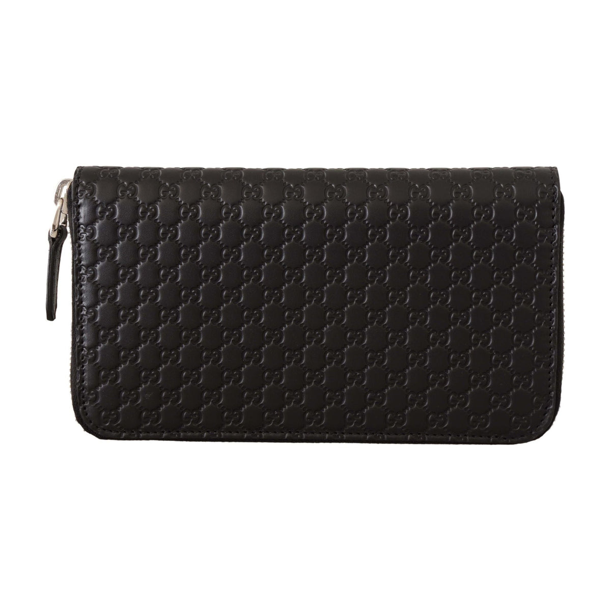 Luxour, Gucci Elegant Black Leather Zip-Around Wallet, 
