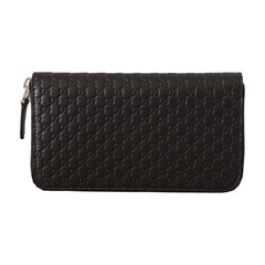 Luxour, Gucci Elegant Black Leather Zip-Around Wallet, 