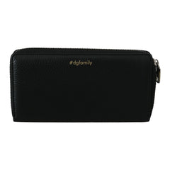 Luxour, Dolce & Gabbana Elegant Black Leather Continental Wallet, 