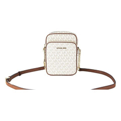Luxour, Michael Kors Jet Set Medium Vanilla PVC North South Chain Crossbody Handbag, 