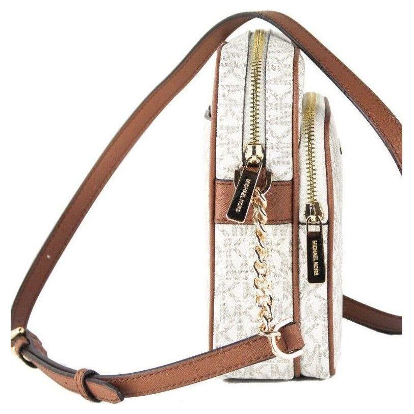 Luxour, Michael Kors Jet Set Medium Vanilla PVC North South Chain Crossbody Handbag, 