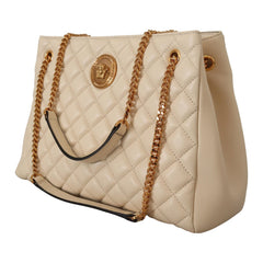 Luxour, Versace Elegant Quilted Nappa Leather Tote, 