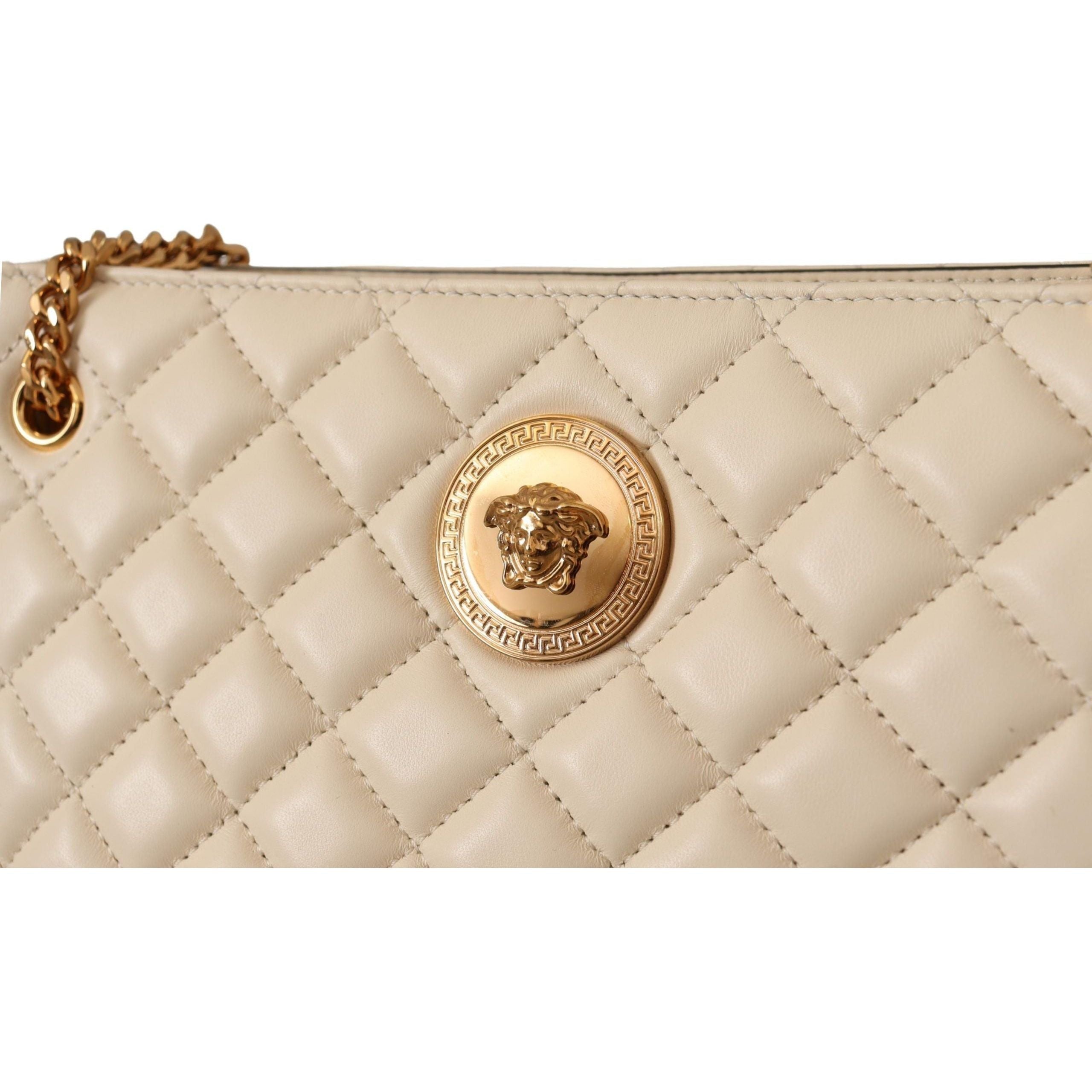 Luxour, Versace Elegant Quilted Nappa Leather Tote, 