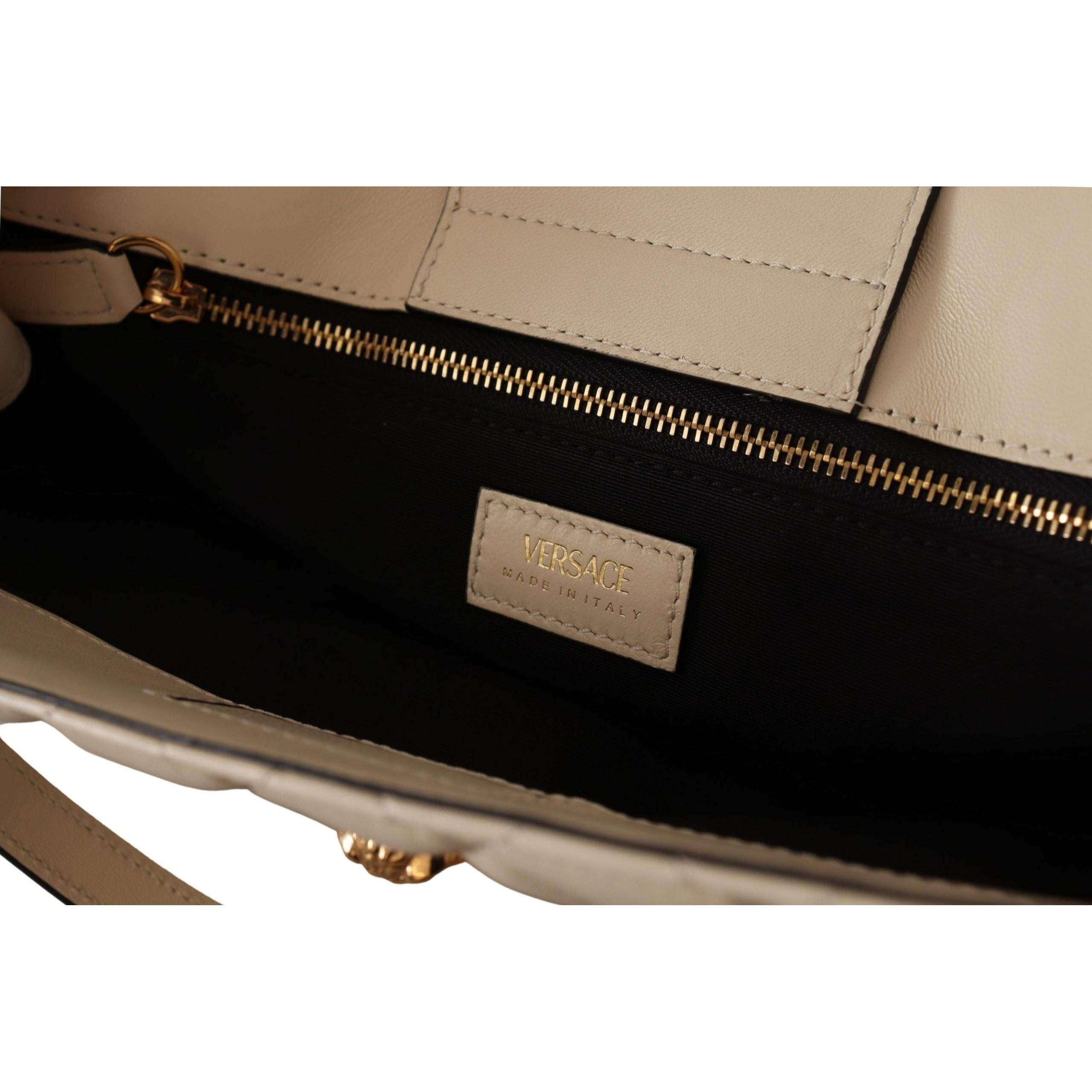 Luxour, Versace Elegant Quilted Nappa Leather Tote, 