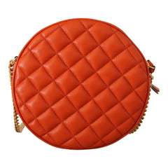 Luxour, Versace Elegant Round Nappa Leather Crossbody Bag, 