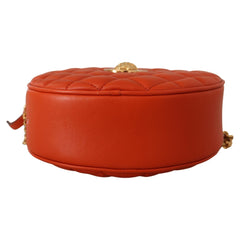 Luxour, Versace Elegant Round Nappa Leather Crossbody Bag, 