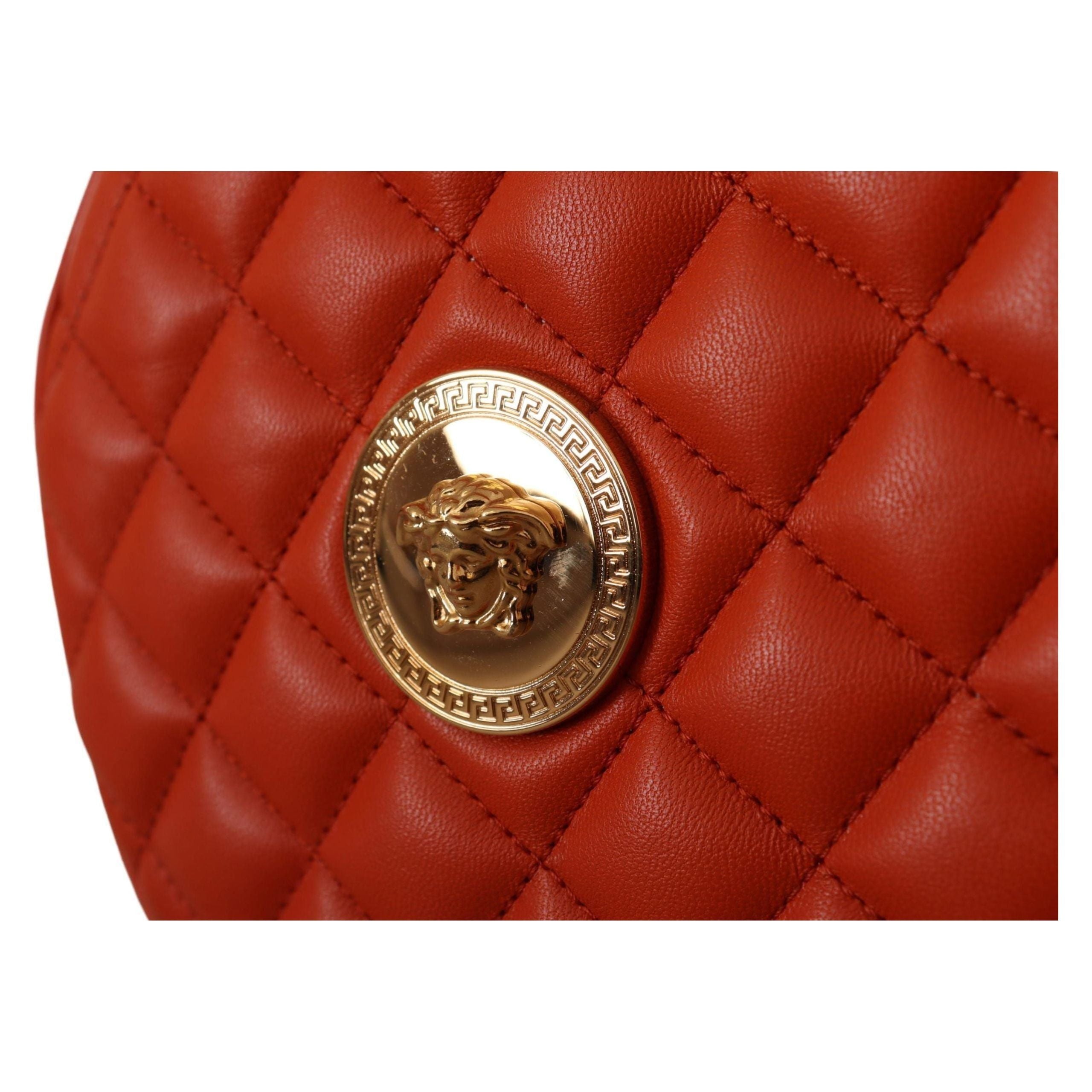 Luxour, Versace Elegant Round Nappa Leather Crossbody Bag, 