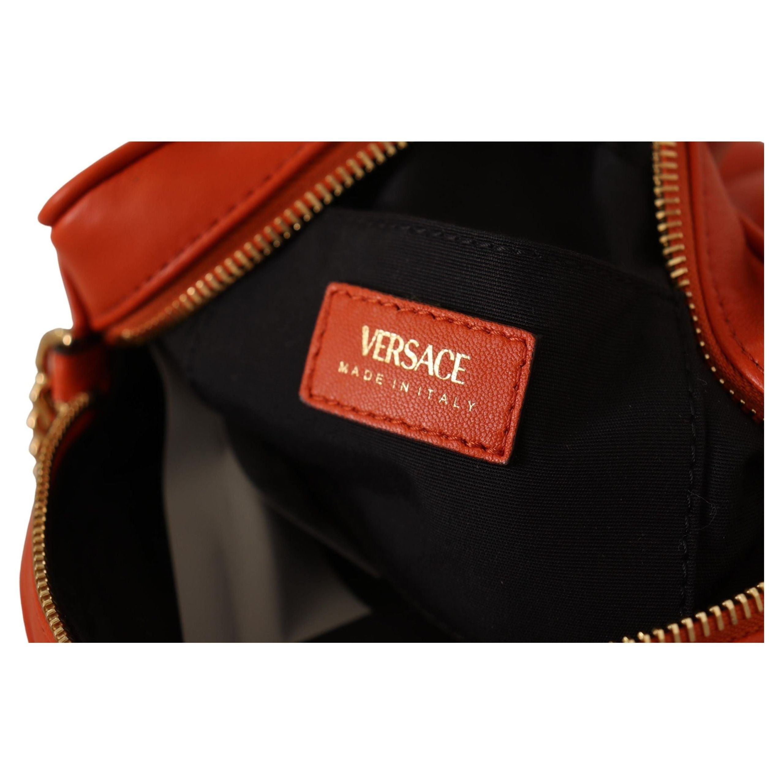 Luxour, Versace Elegant Round Nappa Leather Crossbody Bag, 