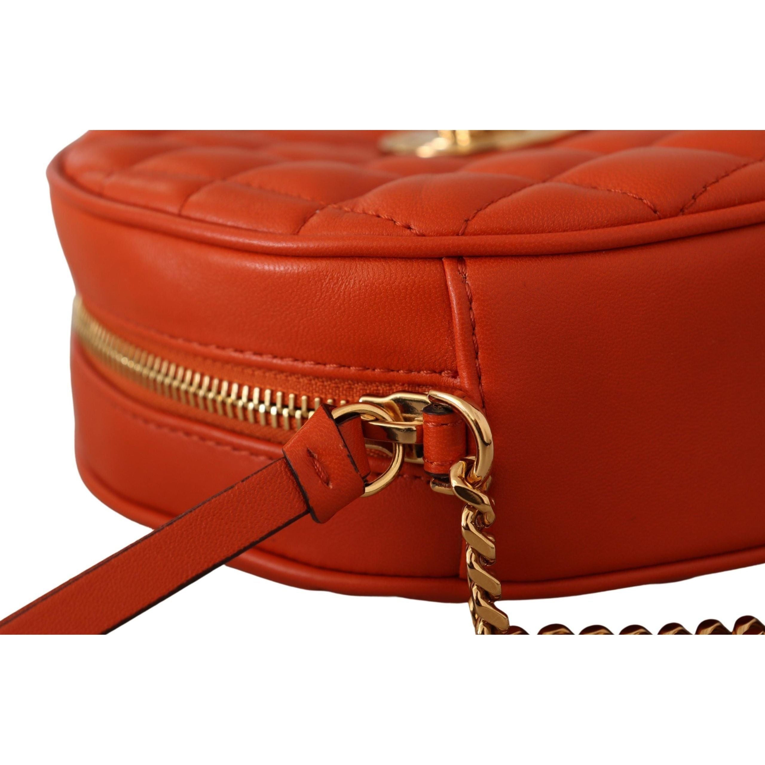 Luxour, Versace Elegant Round Nappa Leather Crossbody Bag, 