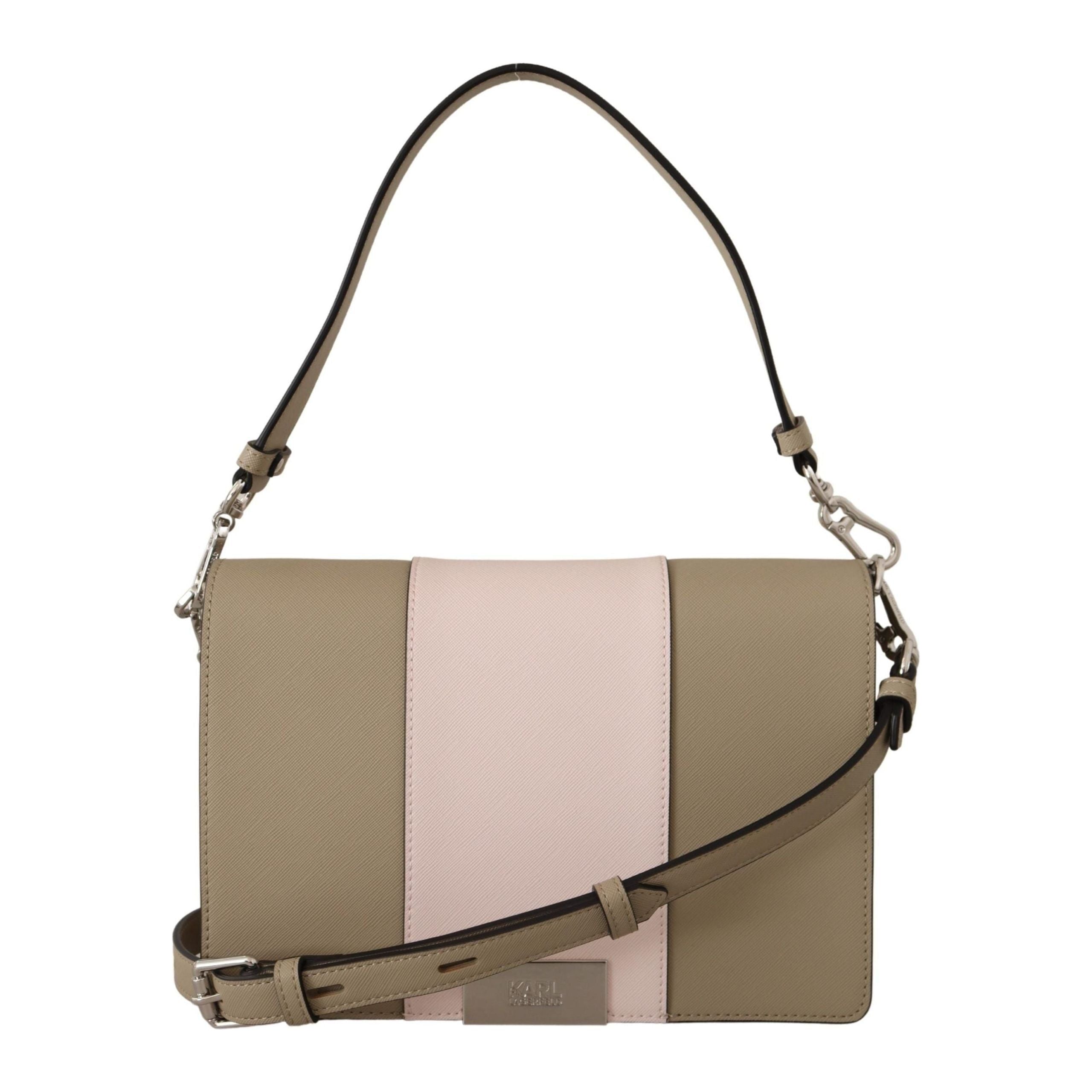 Luxour, Karl Lagerfeld Chic Sage Shoulder Bag with Dual Straps, 
