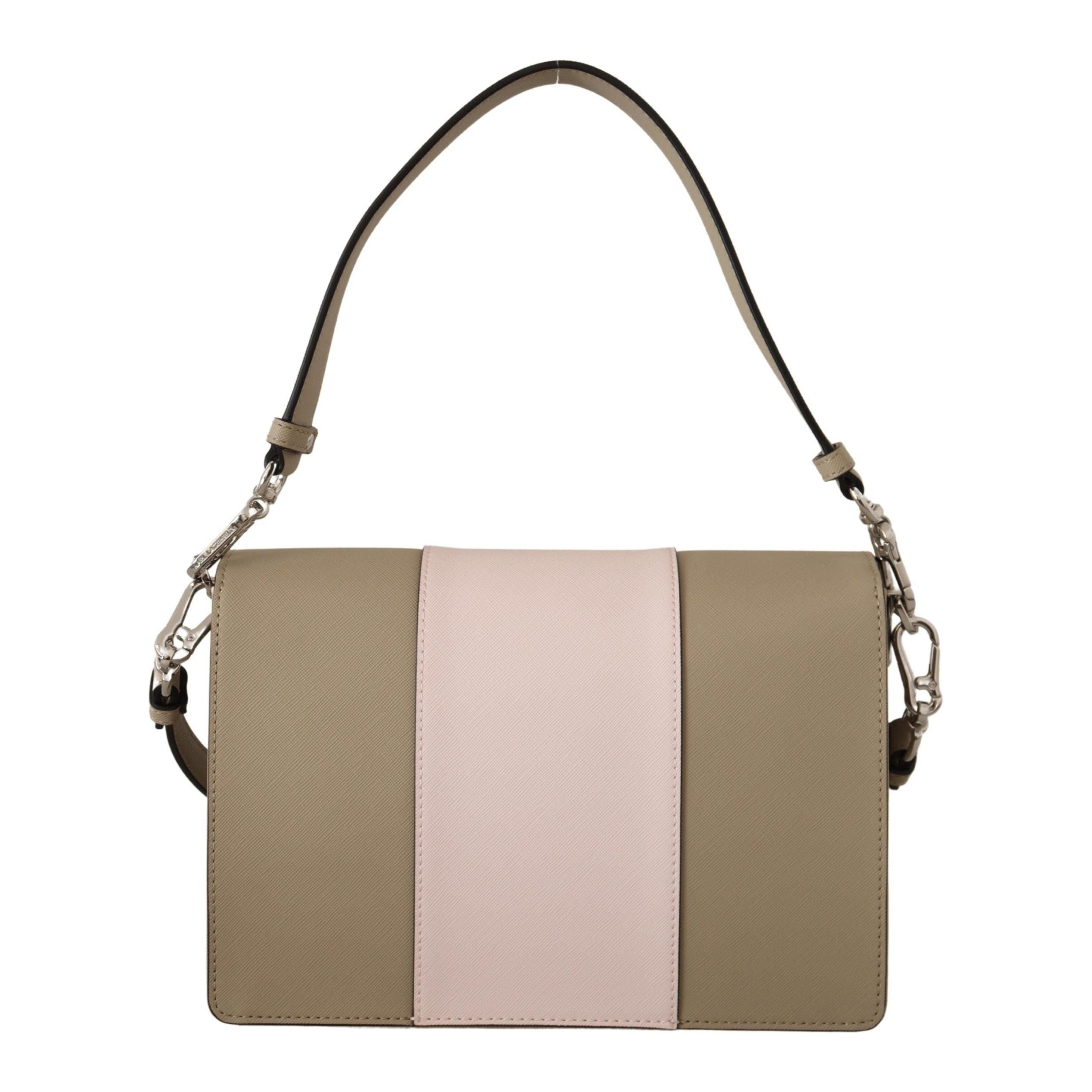 Luxour, Karl Lagerfeld Chic Sage Shoulder Bag with Dual Straps, 