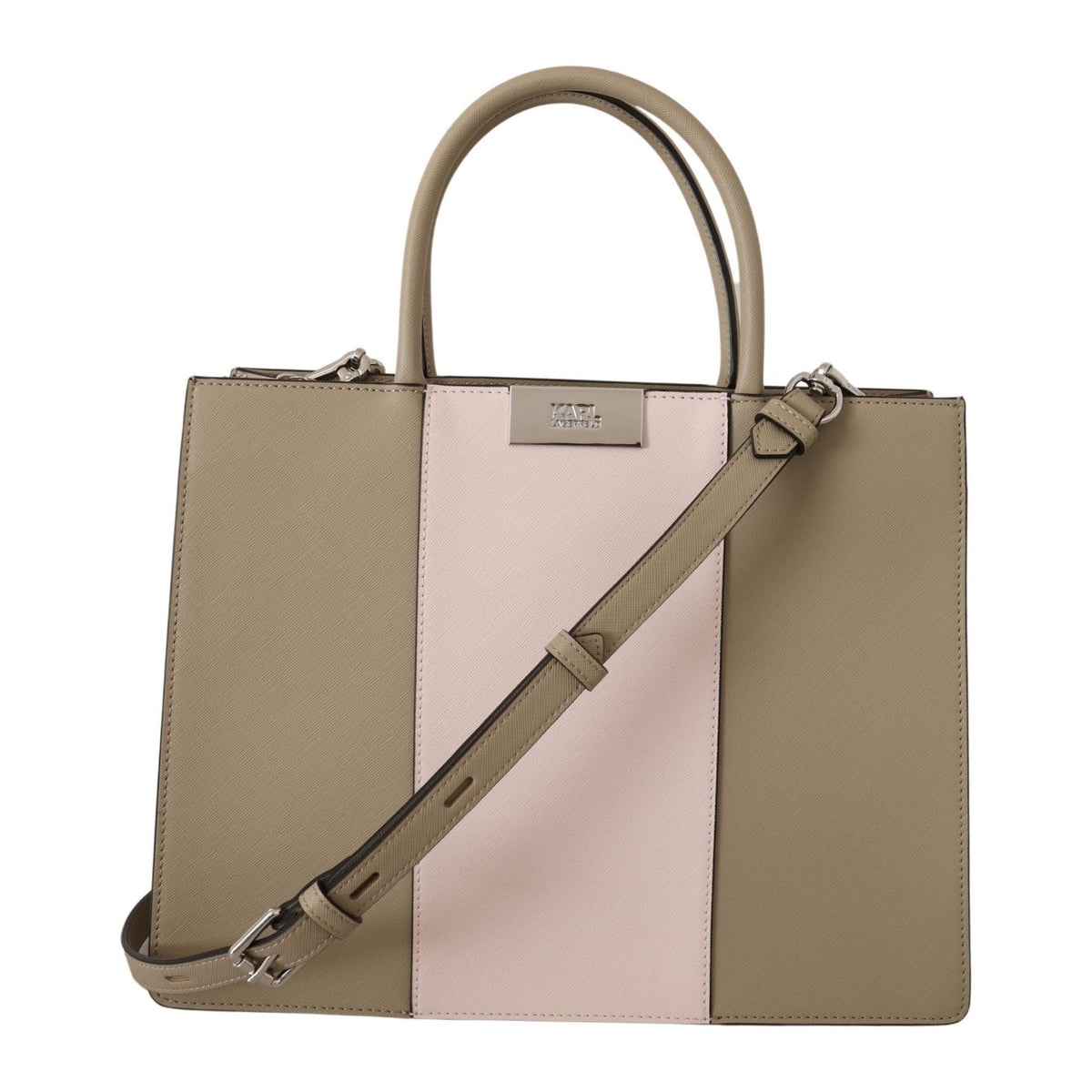 Luxour, Karl Lagerfeld Elegant Sage Green Tote Shoulder Bag, 