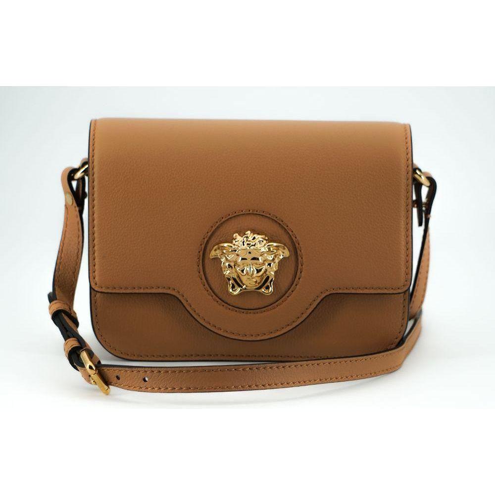 Luxour, Versace Elegant Calf Leather Shoulder Bag in Brown, 