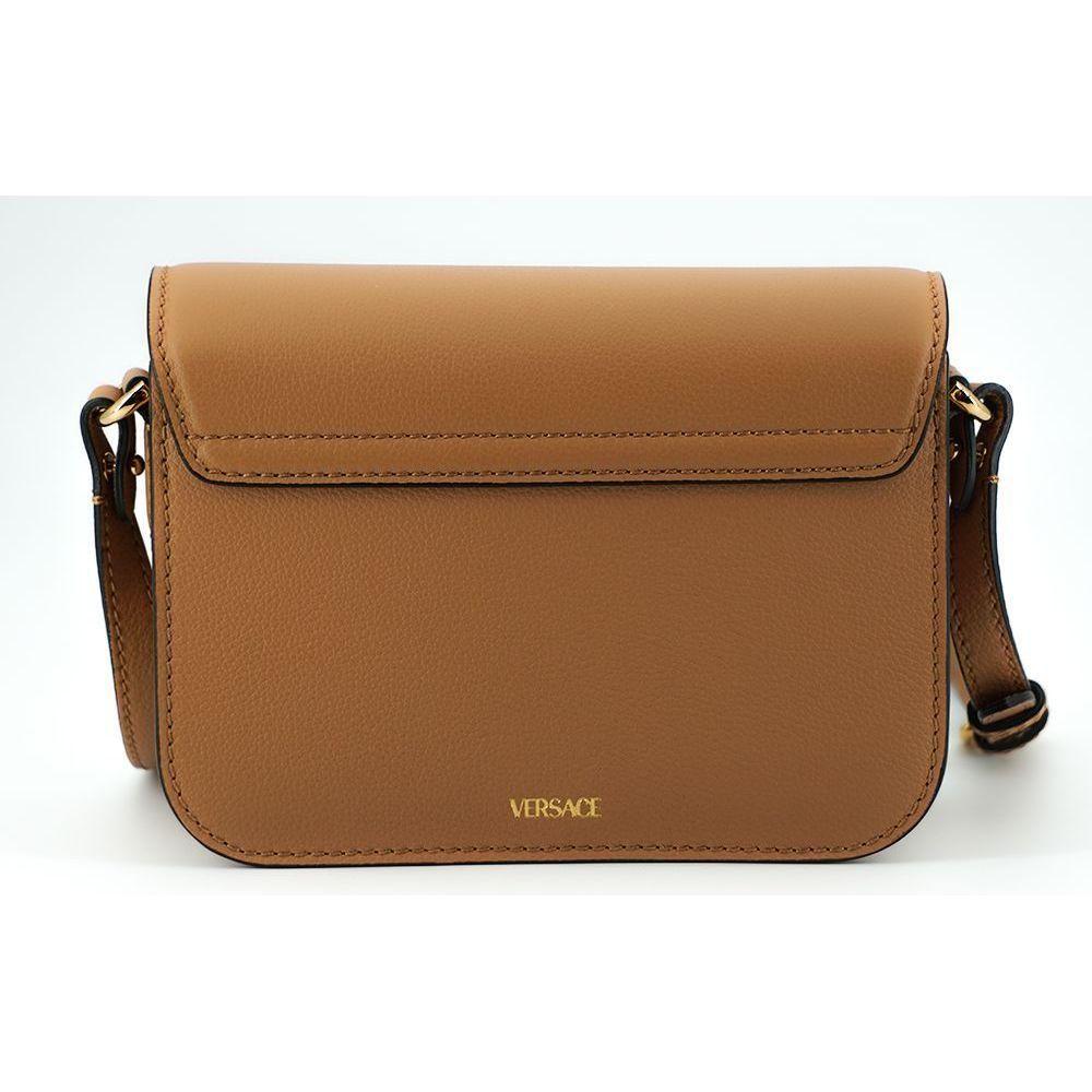 Luxour, Versace Elegant Calf Leather Shoulder Bag in Brown, 