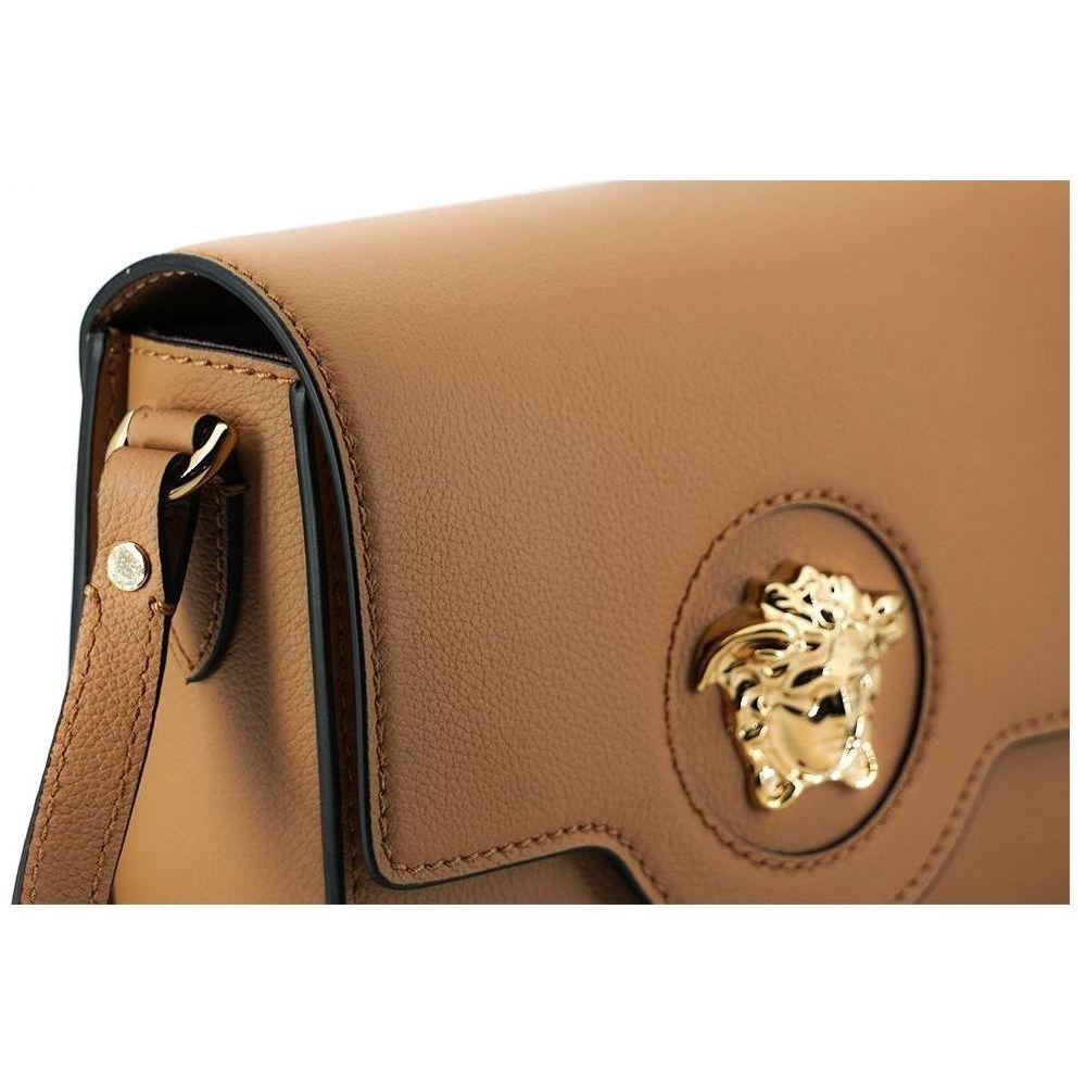 Luxour, Versace Elegant Calf Leather Shoulder Bag in Brown, 