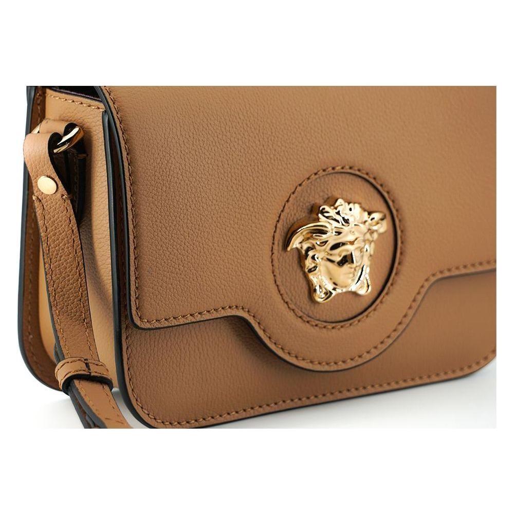 Luxour, Versace Elegant Calf Leather Shoulder Bag in Brown, 