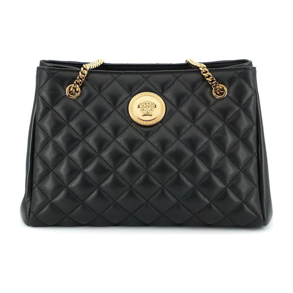 Luxour, Versace Elegant Quilted Nappa Leather Tote Bag, 