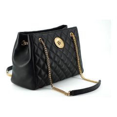 Luxour, Versace Elegant Quilted Nappa Leather Tote Bag, 
