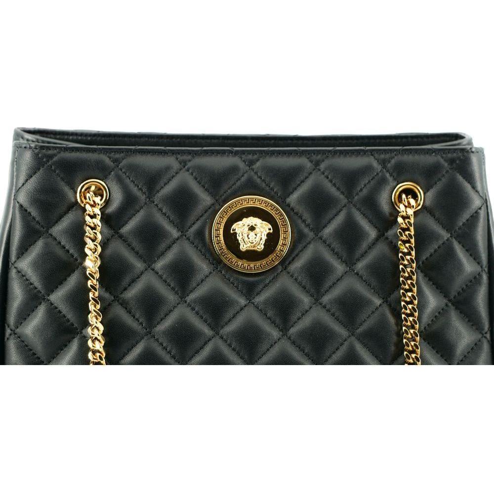 Luxour, Versace Elegant Quilted Nappa Leather Tote Bag, 