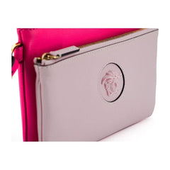 Luxour, Versace Elegant Pink Leather Pouch Clutch, 