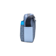 Luxour, Michael Kors Cooper Small Denim Multi Signature PVC Utility Crossbody Bag, 