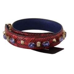 Luxour, Dolce & Gabbana Elegant Red Python Leather Handbag Strap, 