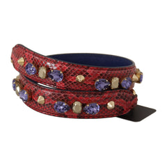 Luxour, Dolce & Gabbana Elegant Red Python Leather Handbag Strap, 