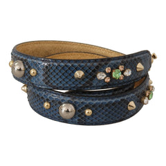 Luxour, Dolce & Gabbana Elegant Leather Shoulder Bag Strap in Blue, 