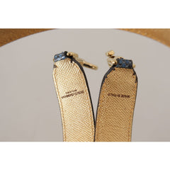Luxour, Dolce & Gabbana Elegant Leather Shoulder Bag Strap in Blue, 