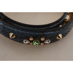 Luxour, Dolce & Gabbana Elegant Leather Shoulder Bag Strap in Blue, 