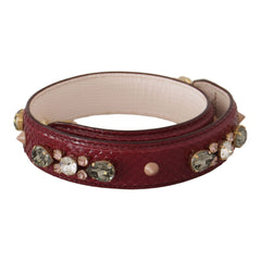 Luxour, Dolce & Gabbana Elegant Python Leather Bag Strap in Bordeaux, 