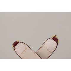 Luxour, Dolce & Gabbana Elegant Python Leather Bag Strap in Bordeaux, 