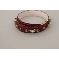 Luxour, Dolce & Gabbana Elegant Python Leather Bag Strap in Bordeaux, 