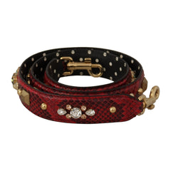 Luxour, Dolce & Gabbana Red Python Leather Shoulder Bag Strap, 