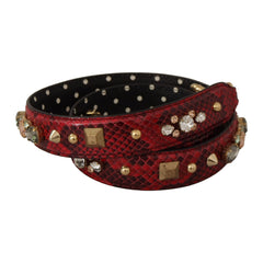Luxour, Dolce & Gabbana Red Python Leather Shoulder Bag Strap, 