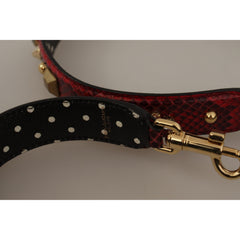 Luxour, Dolce & Gabbana Red Python Leather Shoulder Bag Strap, 