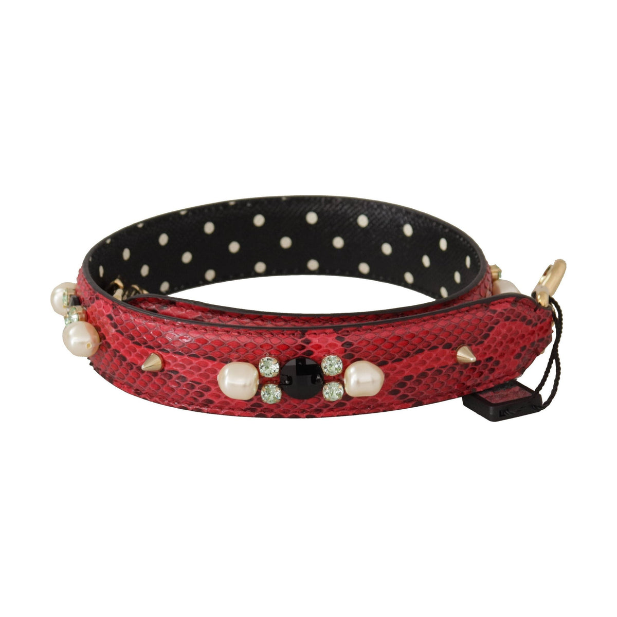 Luxour, Dolce & Gabbana Elegant Red Python Leather Shoulder Strap, 