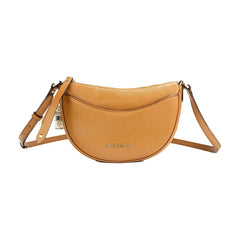 Luxour, Michael Kors Dover Small Luggage Pebbled Leather Half Moon Crossbody Bag Purse, 