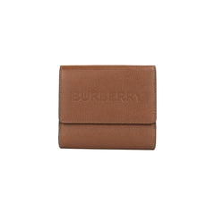 Luxour, Burberry Luna Tan Grained Leather Small Coin Pouch Snap Wallet, 