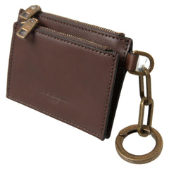 Luxour, Dolce & Gabbana Elegant Brown Leather Coin Purse Wallet, 